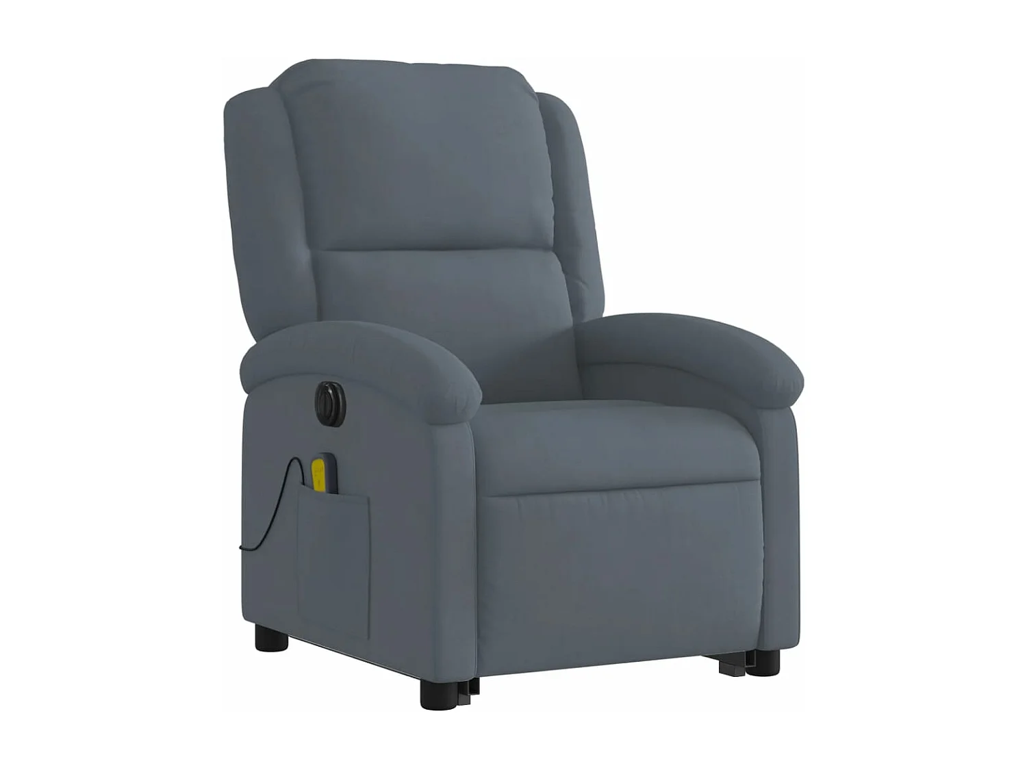Fauteuil inclinable massant électrique gris foncé velours