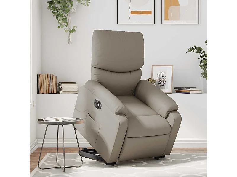 Fauteuil inclinable massant électrique cappuccino similicuir
