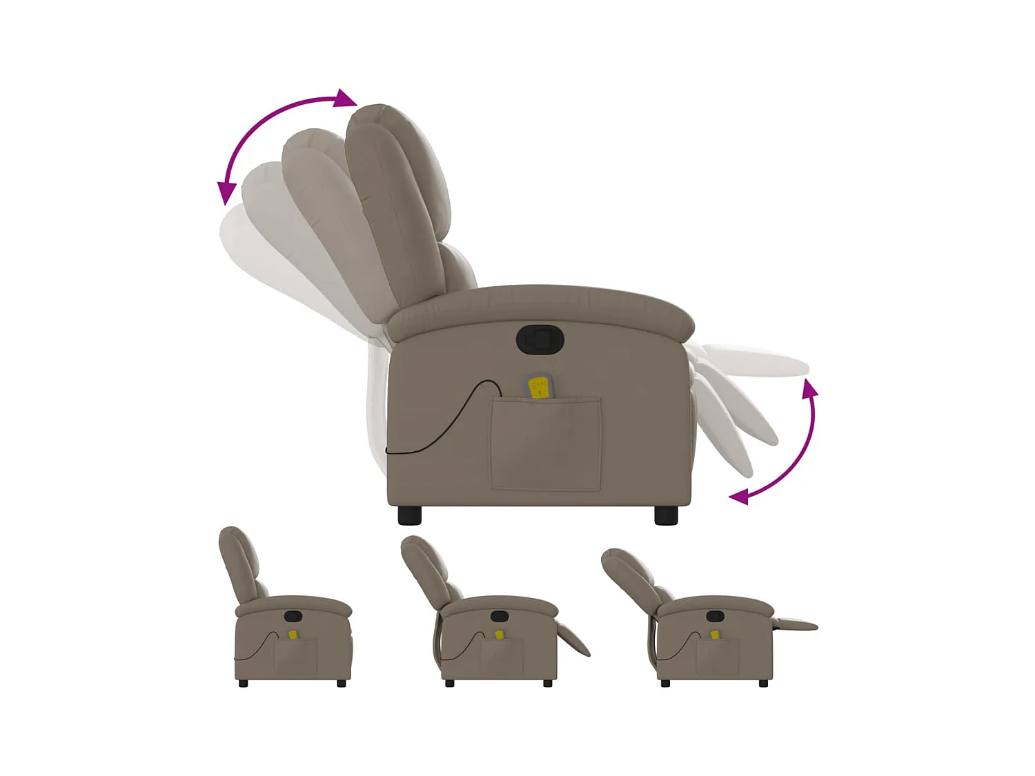 Fauteuil massant inclinable Cappuccino Similicuir