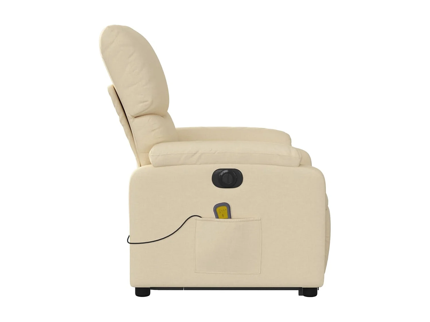 Fauteuil inclinable massant électrique Crème Tissu
