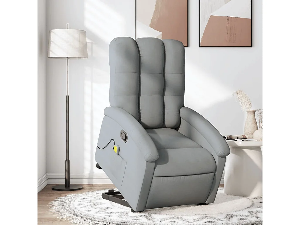 Fauteuil massant inclinable Gris clair Tissu