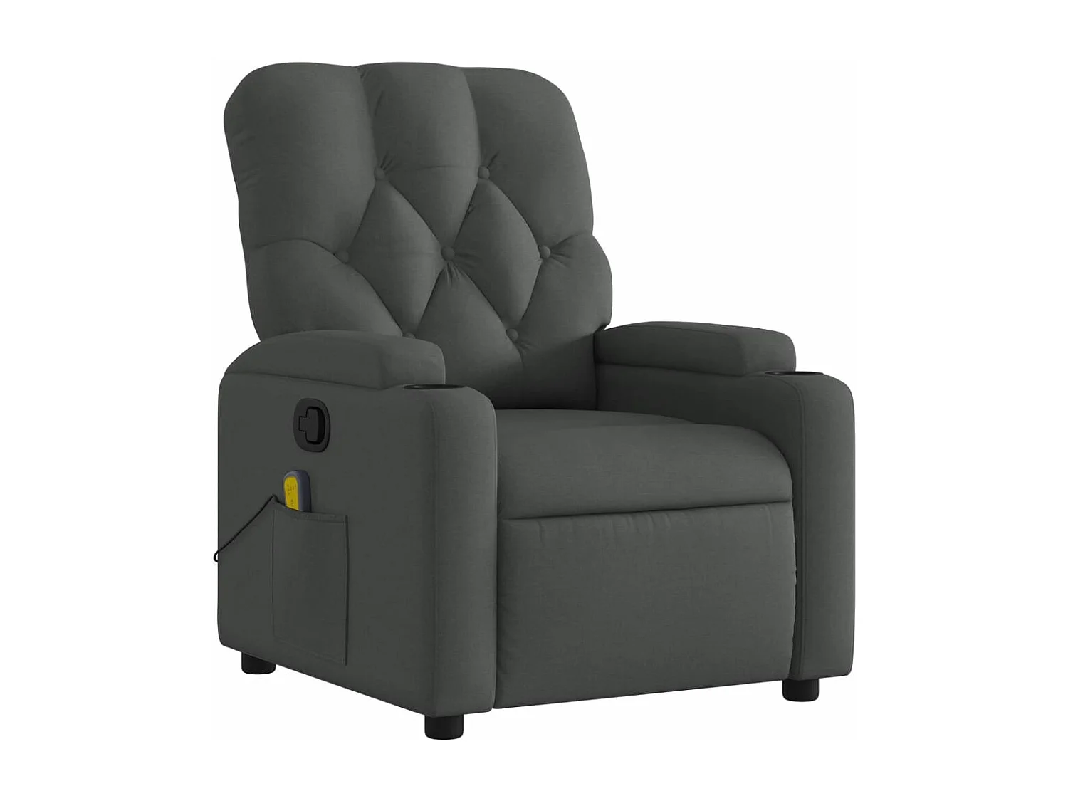 Fauteuil massant inclinable Gris foncé Tissu