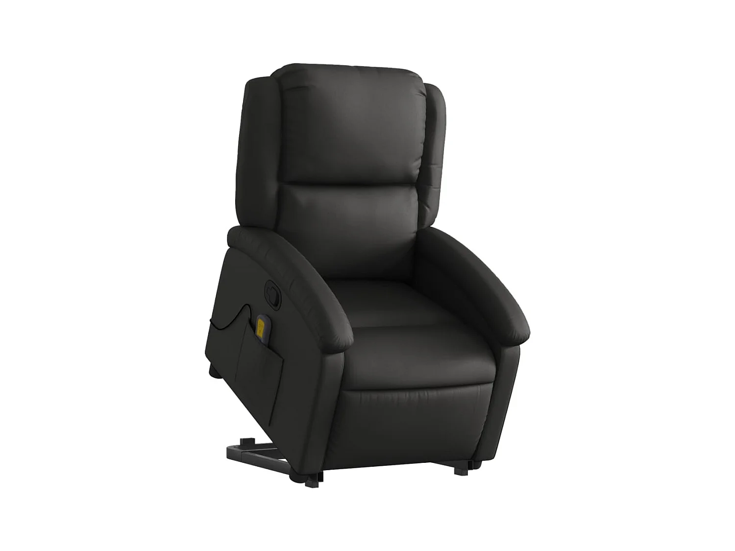 Fauteuil inclinable massant noir cuir véritable