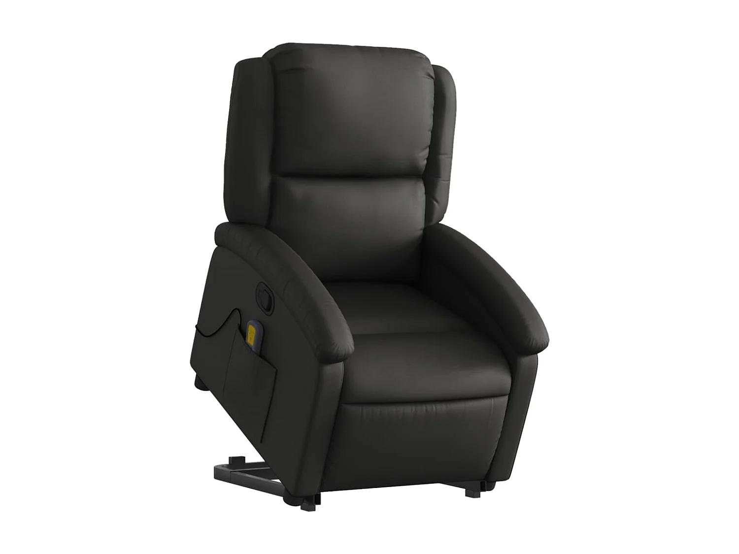 Fauteuil inclinable massant noir cuir véritable