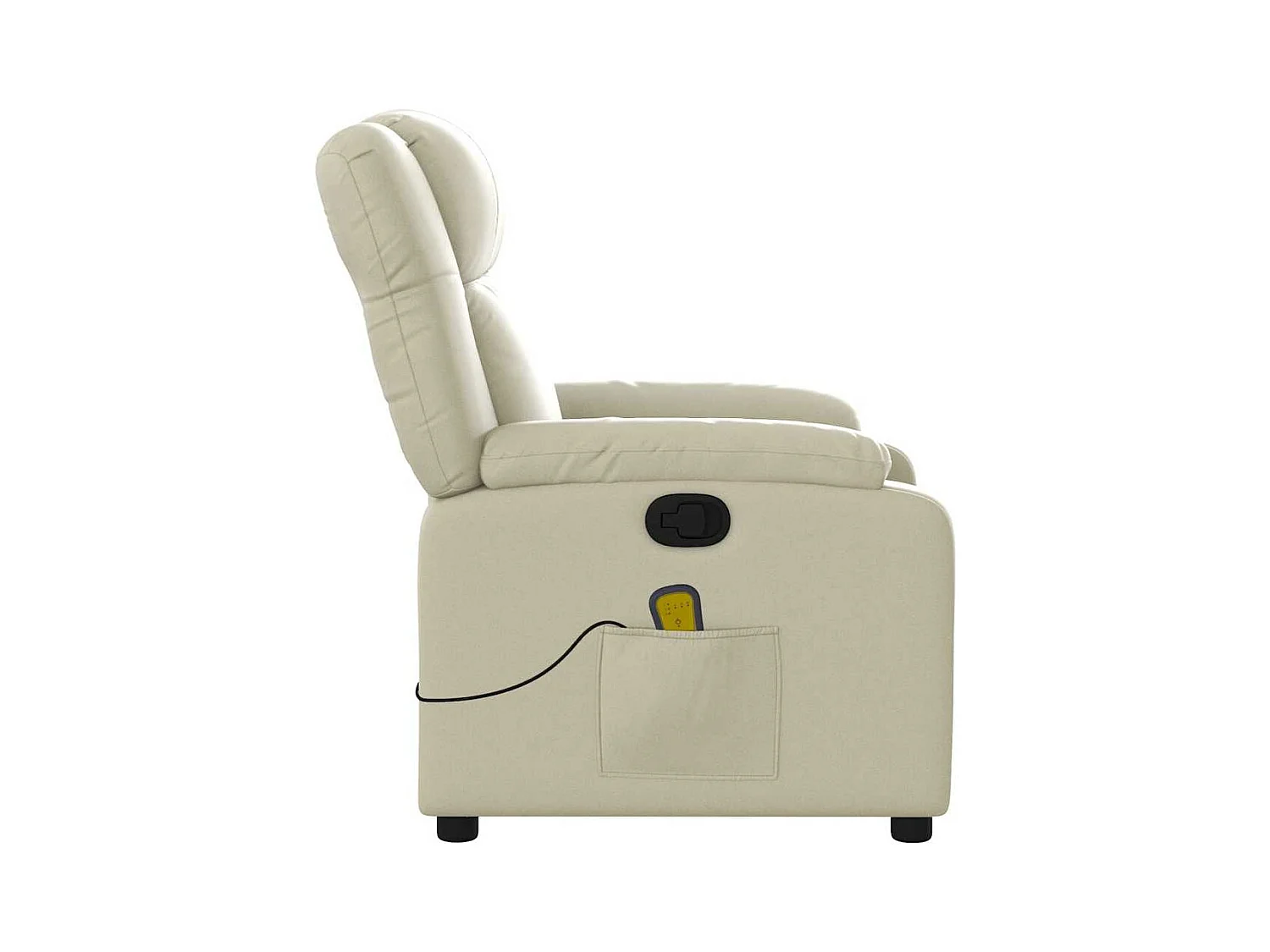 Fauteuil inclinable massant Crème Similicuir