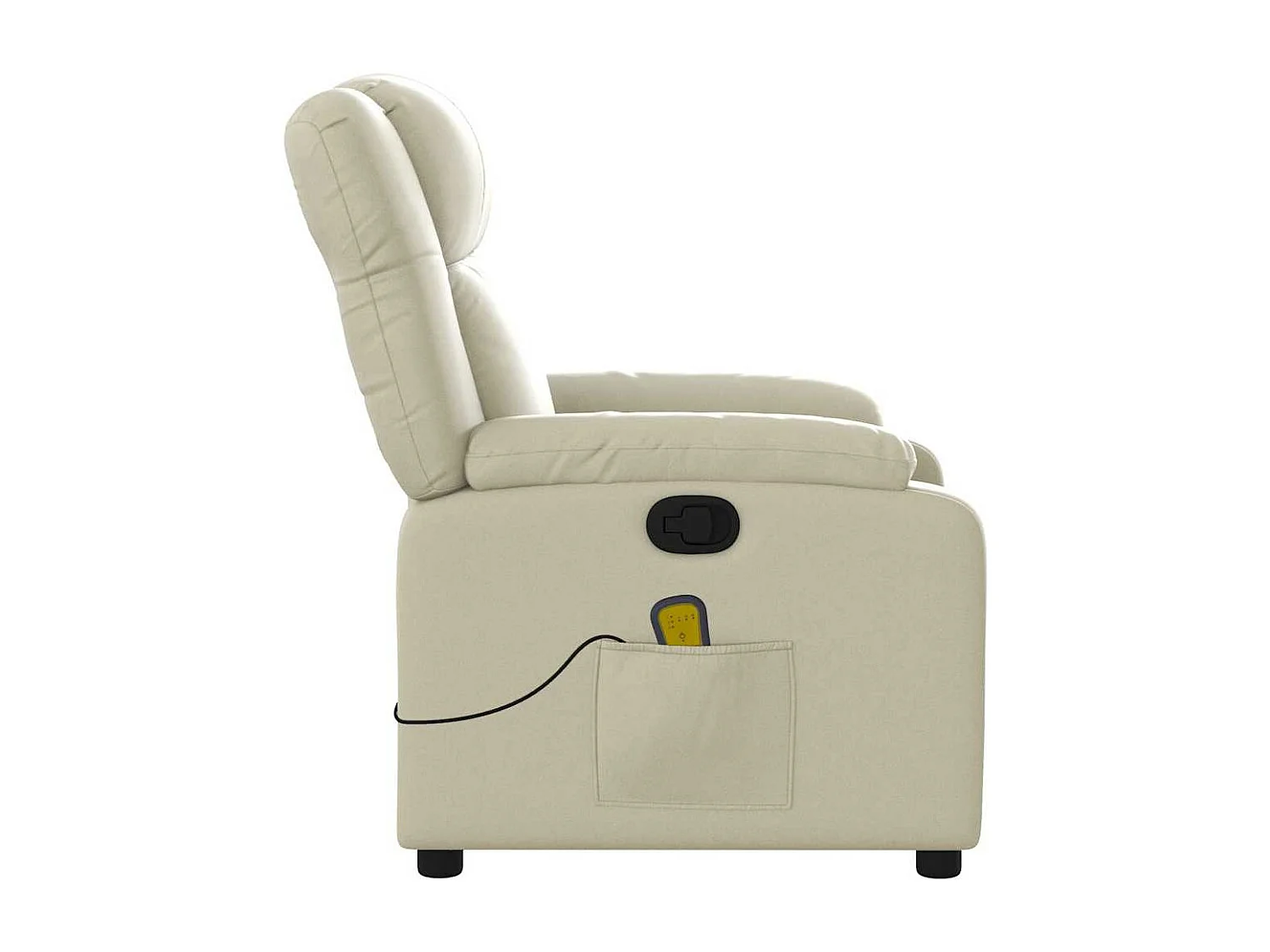 Fauteuil inclinable massant Crème Similicuir