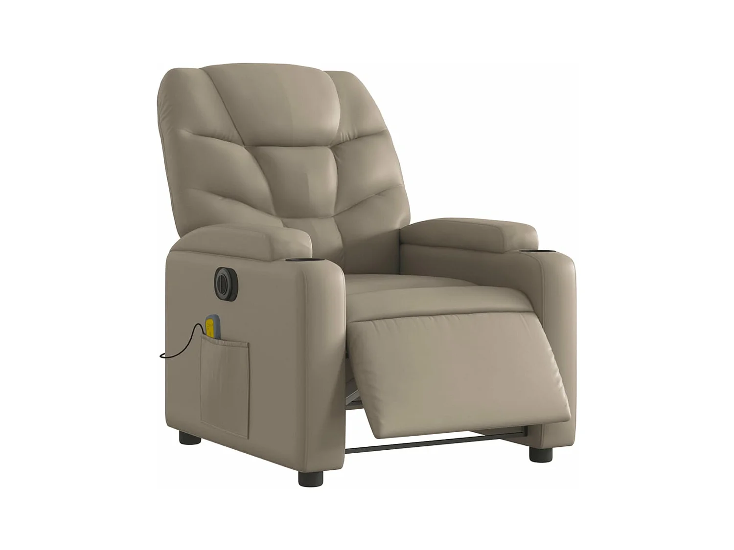 Fauteuil massant inclinable électrique cappuccino similicuir