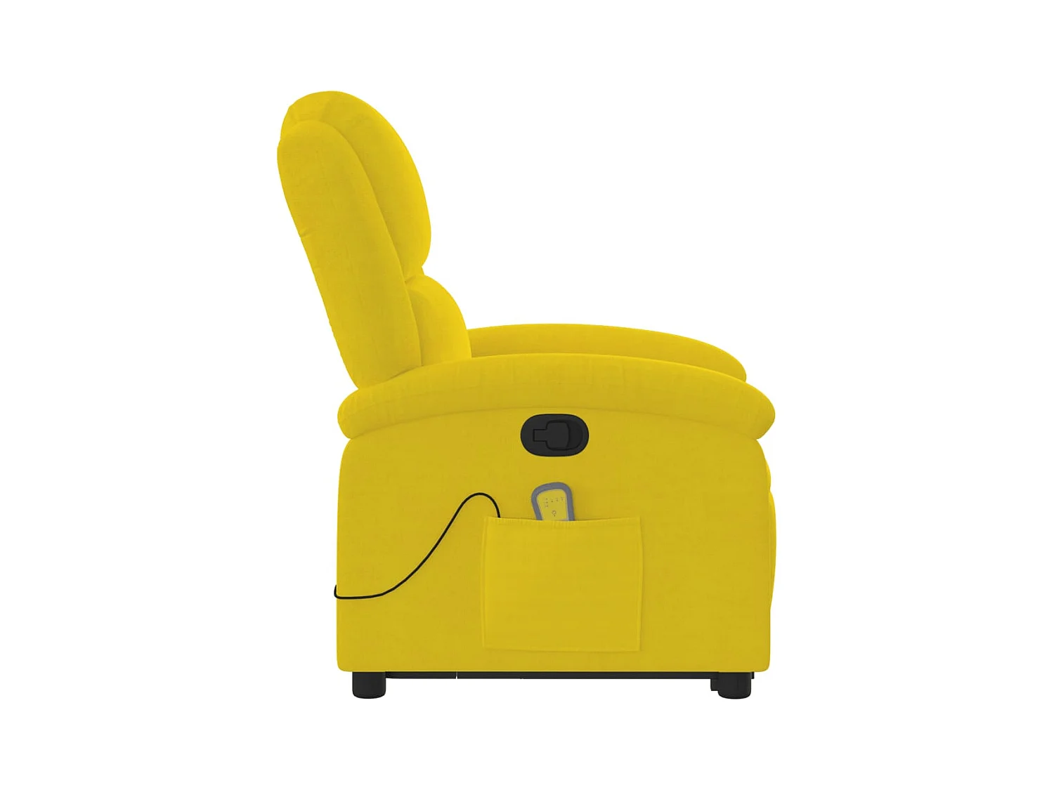 Fauteuil massant inclinable Jaune Velours
