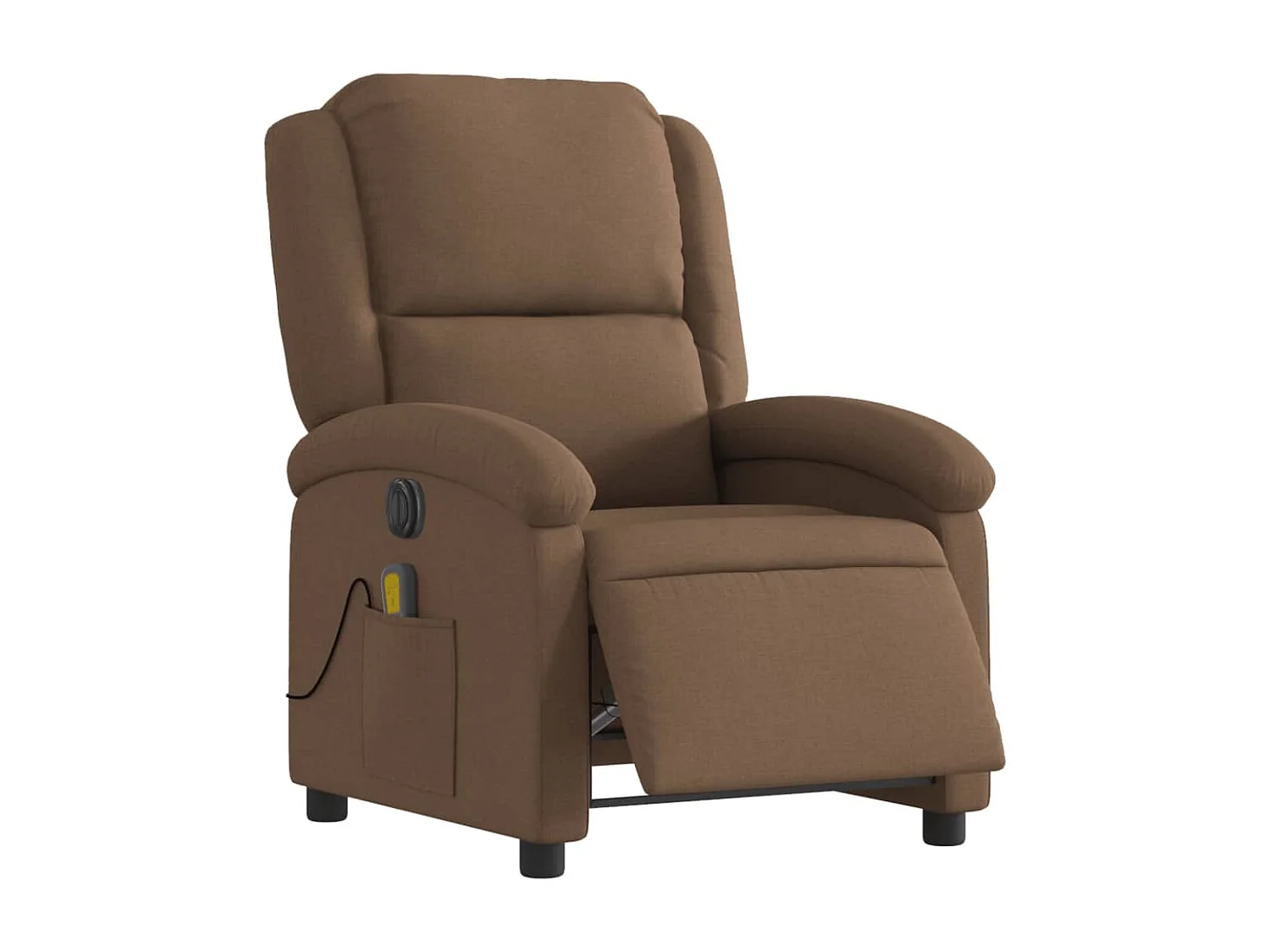Fauteuil inclinable massant électrique marron tissu