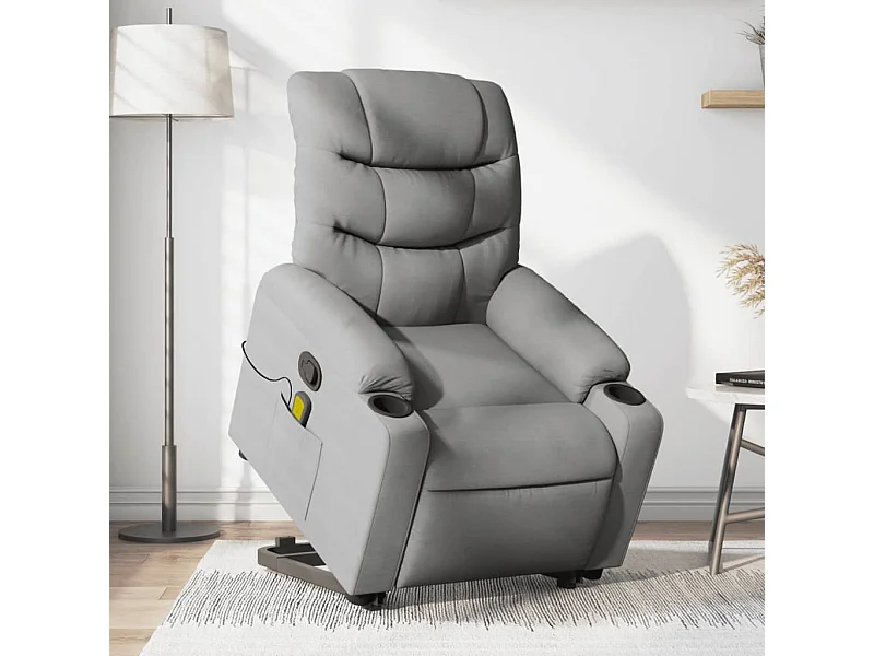 Fauteuil massant inclinable Gris clair Tissu