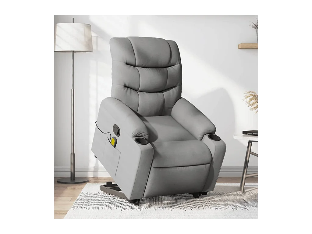 Fauteuil massant inclinable Gris clair Tissu