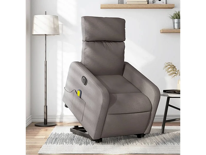 Fauteuil inclinable massant électrique Taupe Tissu