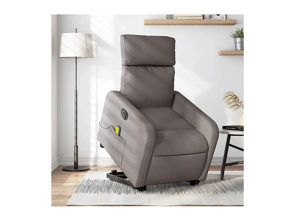 Fauteuil inclinable massant électrique Taupe Tissu