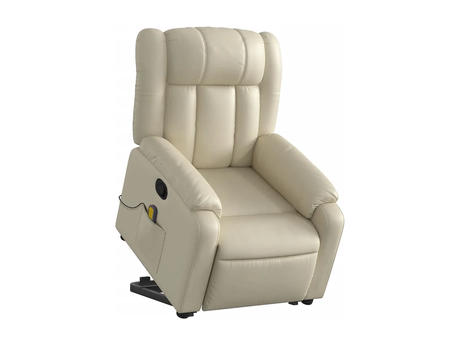 Fauteuil inclinable massant Crème Similicuir