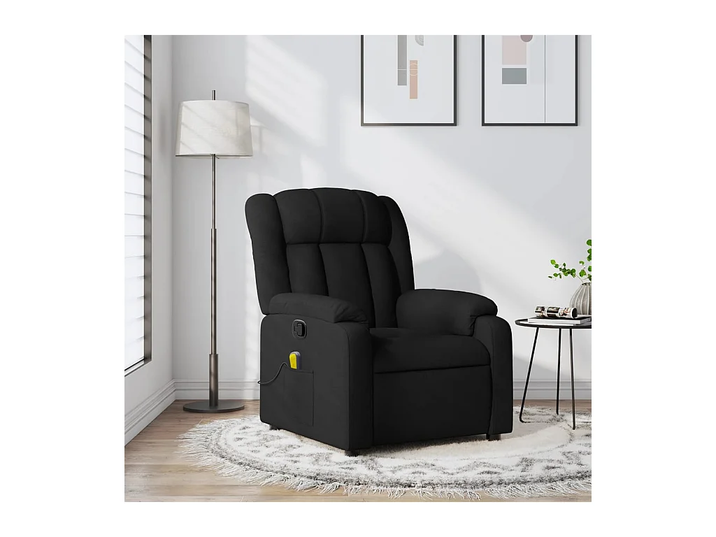 Fauteuil massant inclinable Noir Tissu