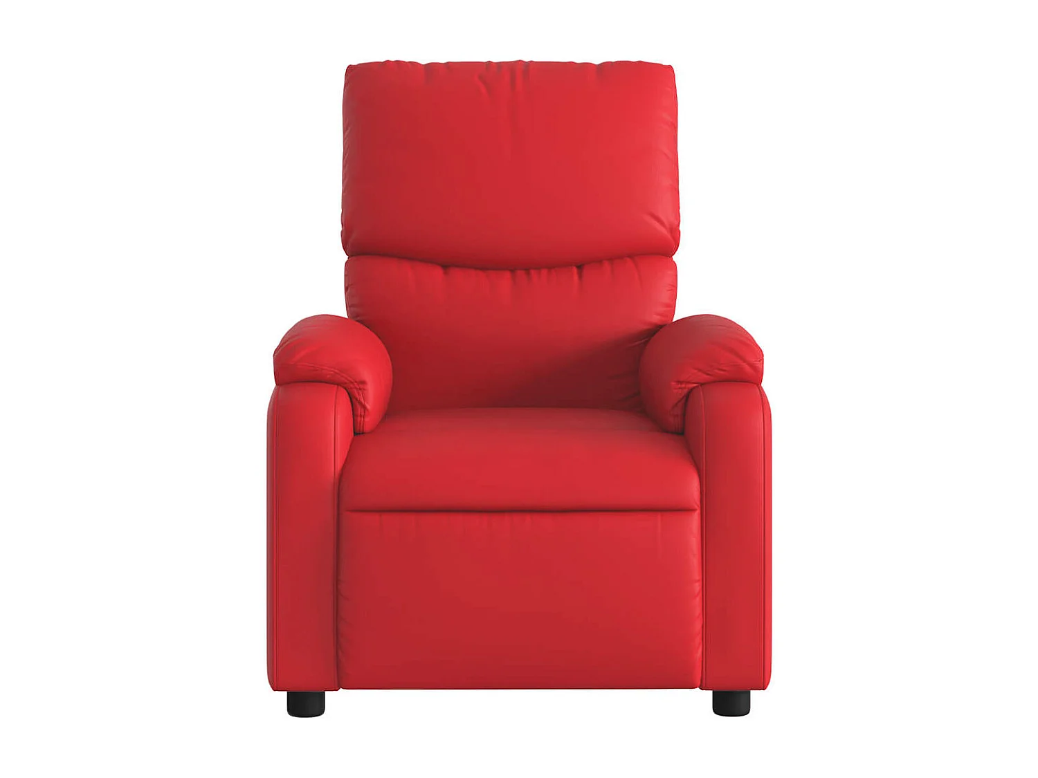 Sillón de masaje reclinable eléctrico de cuero artificial rojo