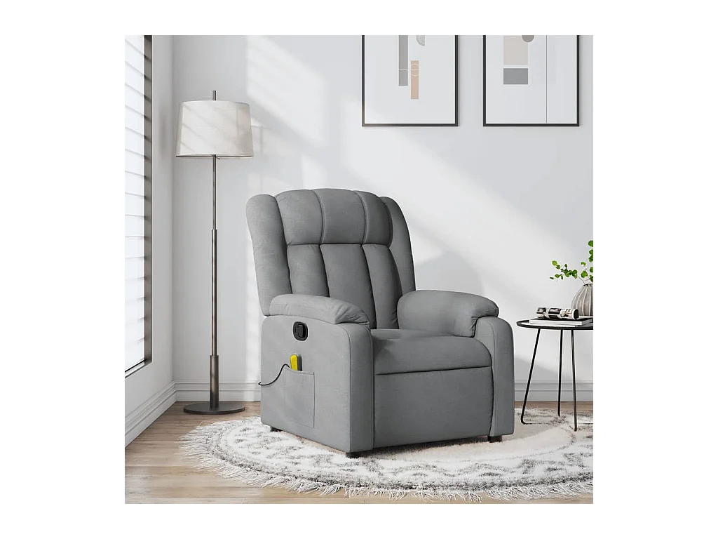 Fauteuil massant inclinable Gris clair Tissu