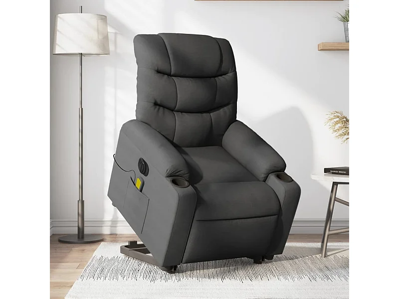 Fauteuil inclinable massant électrique Gris foncé Tissu
