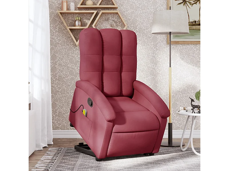 Fauteuil inclinable massant Rouge bordeaux Tissu