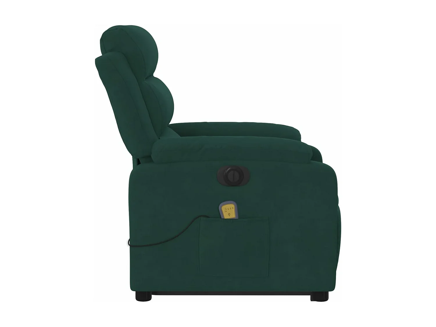 Sillón masaje reclinable elevable terciopelo verde oscuro