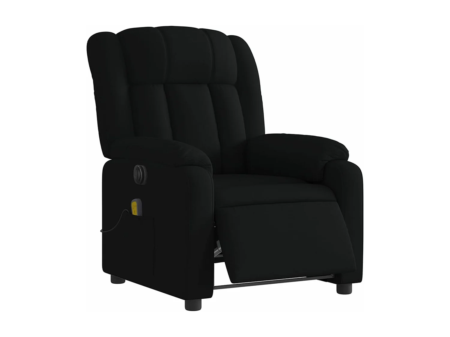Fauteuil massant inclinable électrique Noir Tissu