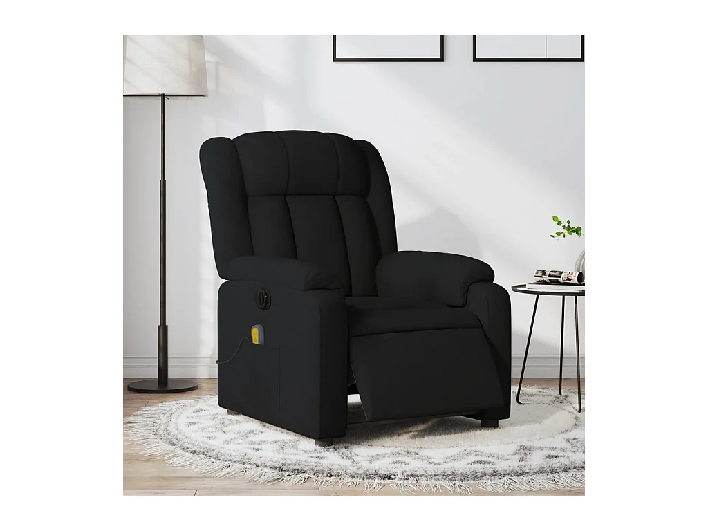 Fauteuil massant inclinable électrique Noir Tissu