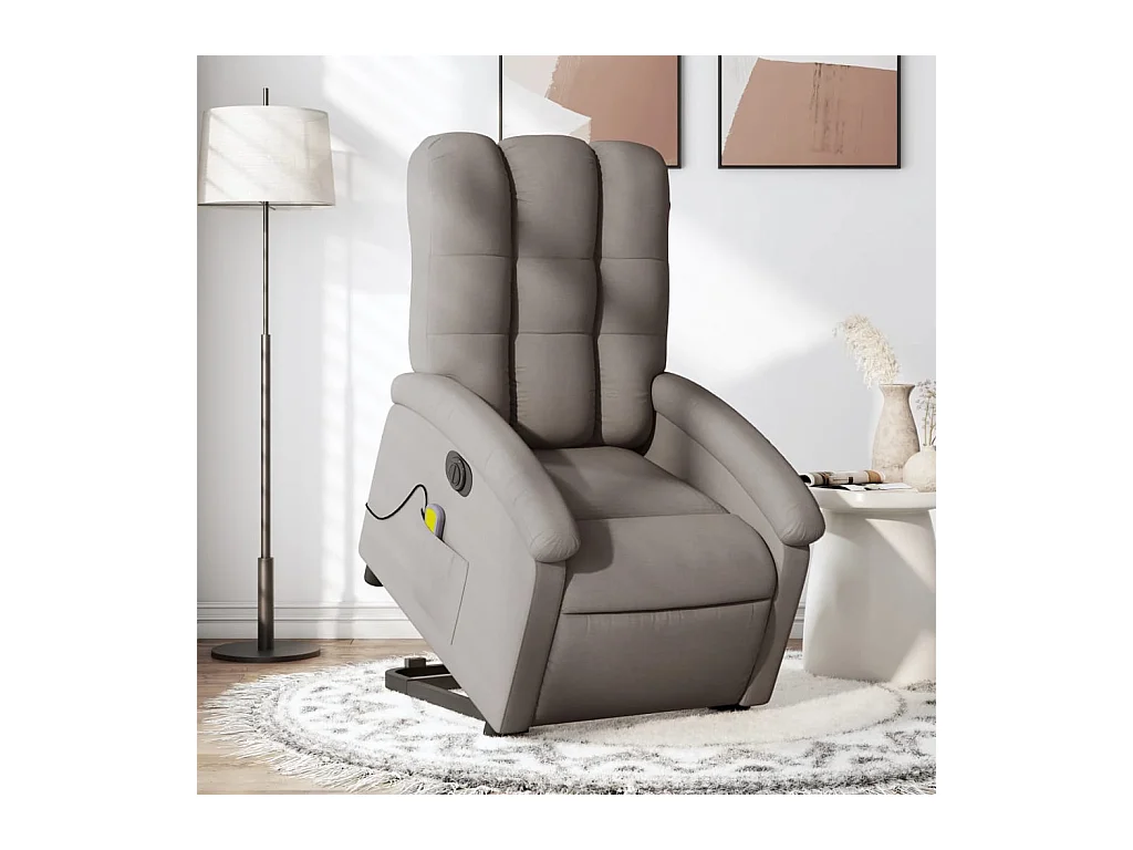 Fauteuil inclinable massant électrique Taupe Tissu