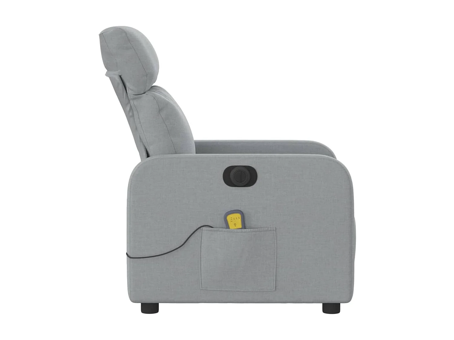 Fauteuil massant inclinable électrique gris clair tissu