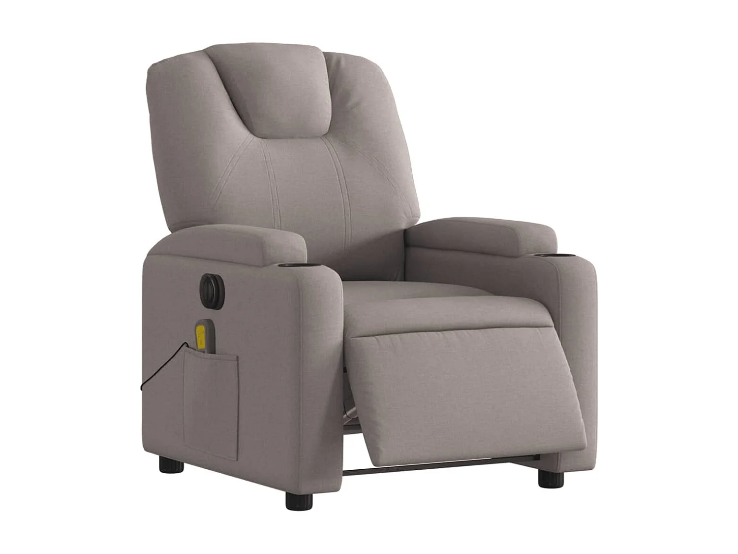 Fauteuil massant inclinable électrique Taupe Tissu