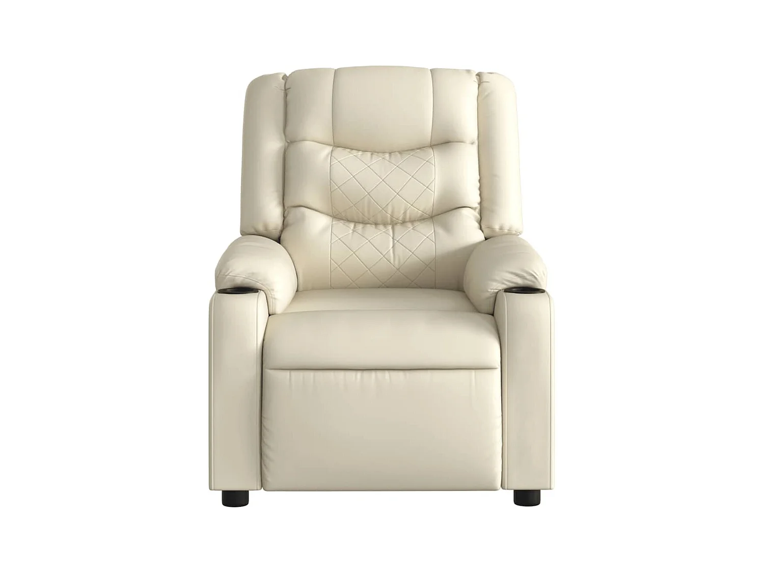 Fauteuil inclinable massant Crème Similicuir