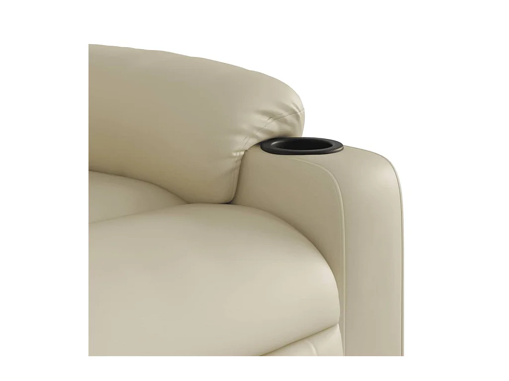 Fauteuil inclinable massant Crème Similicuir