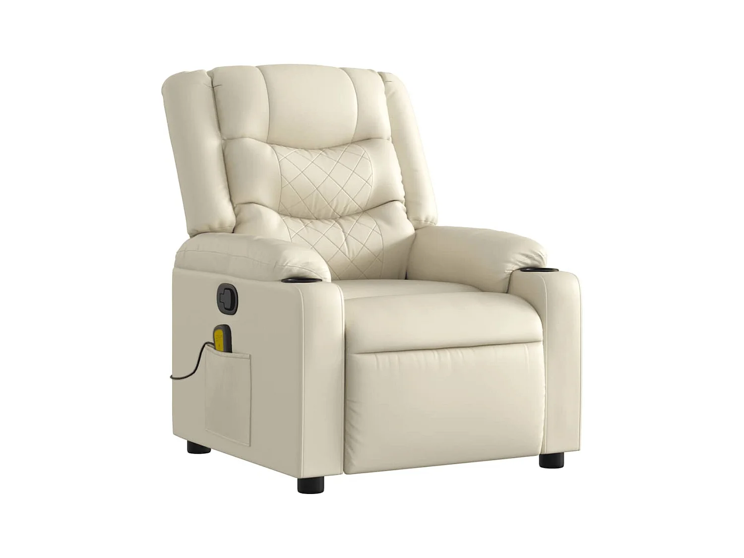 Fauteuil inclinable massant Crème Similicuir