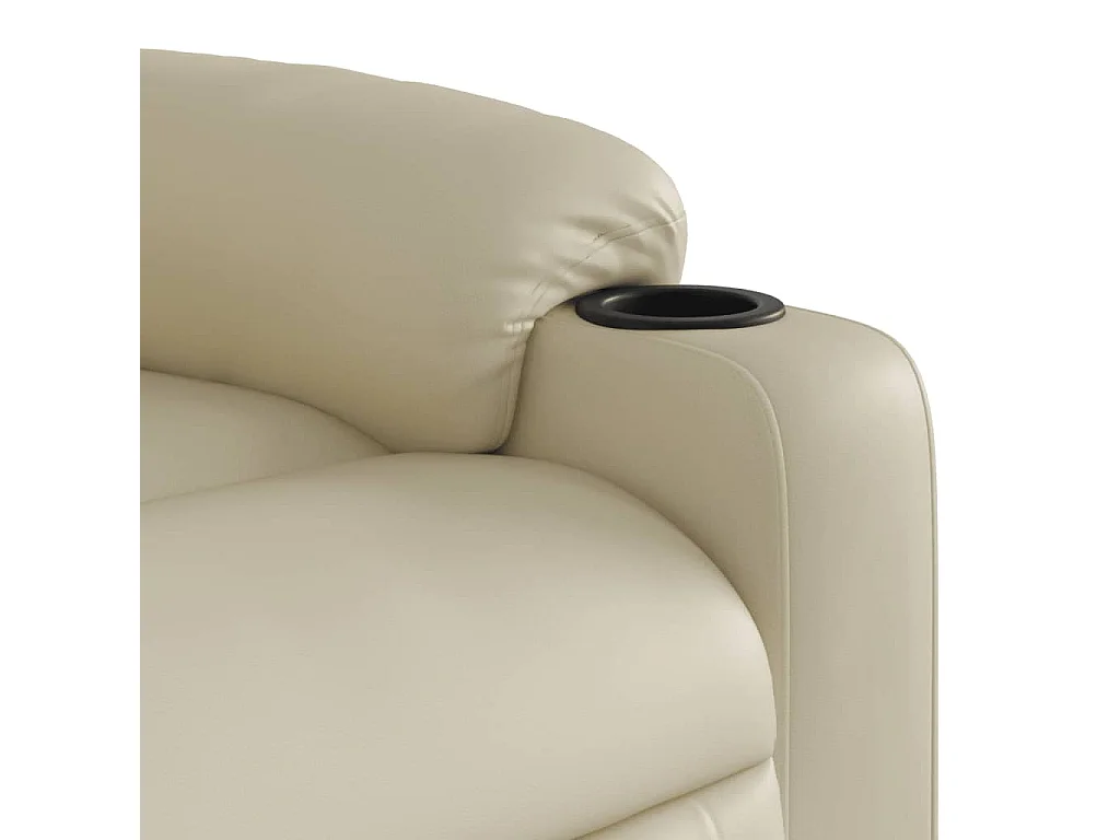 Fauteuil inclinable massant Crème Similicuir