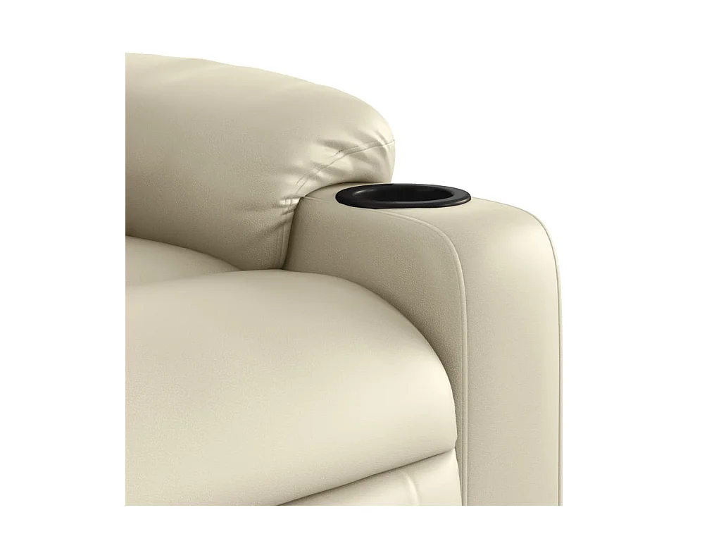Fauteuil inclinable massant Crème Similicuir