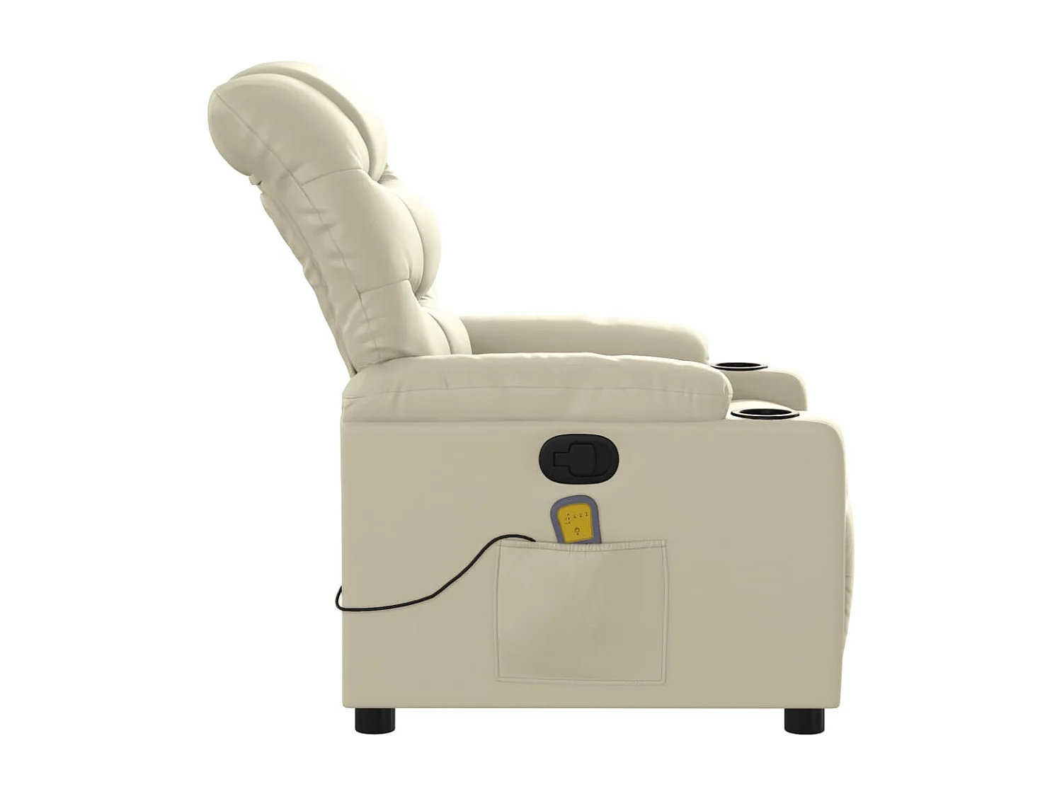 Fauteuil inclinable massant Crème Similicuir
