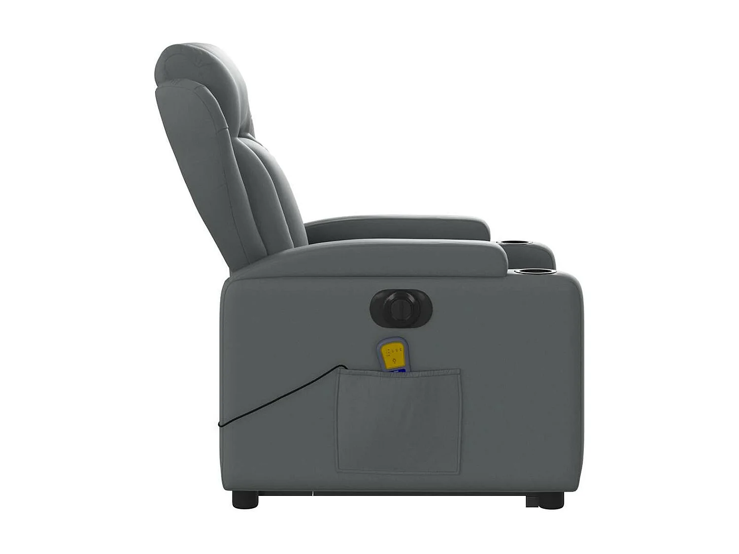 Fauteuil inclinable massant électrique gris similicuir