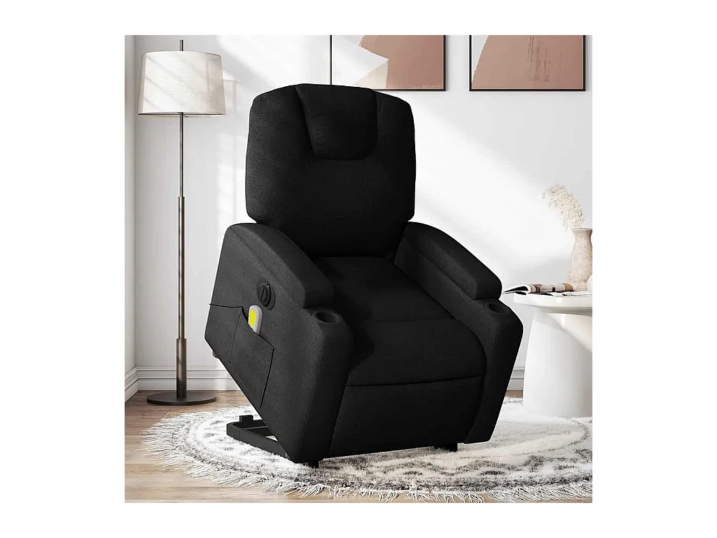 Fauteuil inclinable massant électrique Noir Tissu