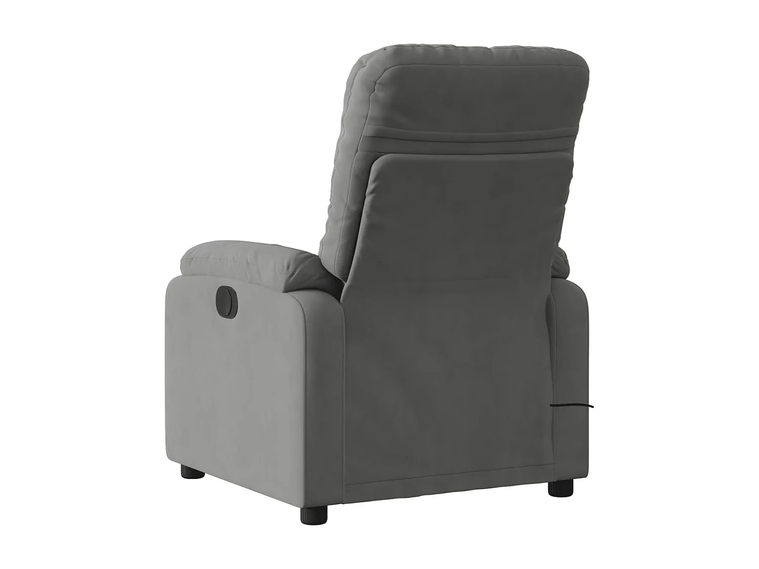 Sillón reclinable de masaje tela de microfibra gris oscuro