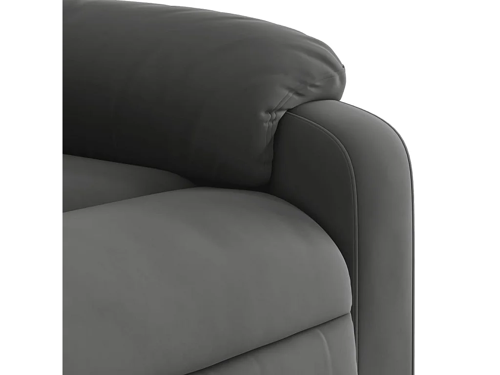 Sillón reclinable de masaje tela de microfibra gris oscuro