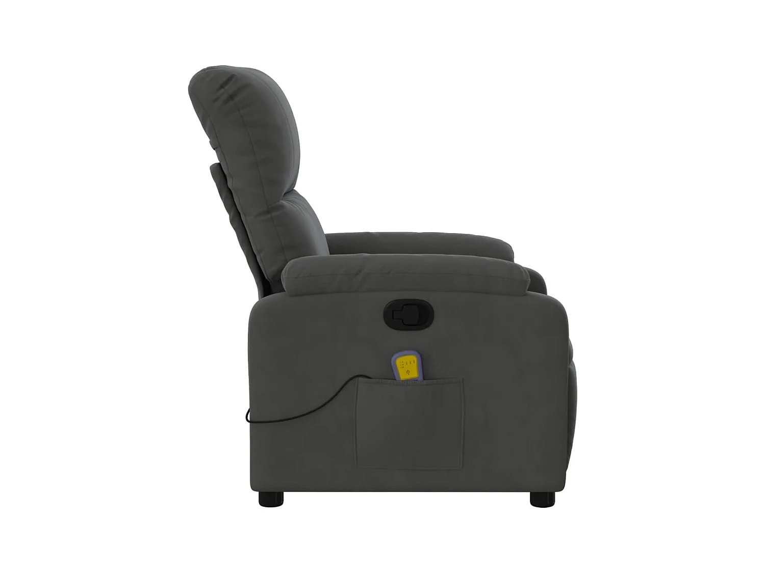 Fauteuil inclinable massant gris foncé tissu microfibre