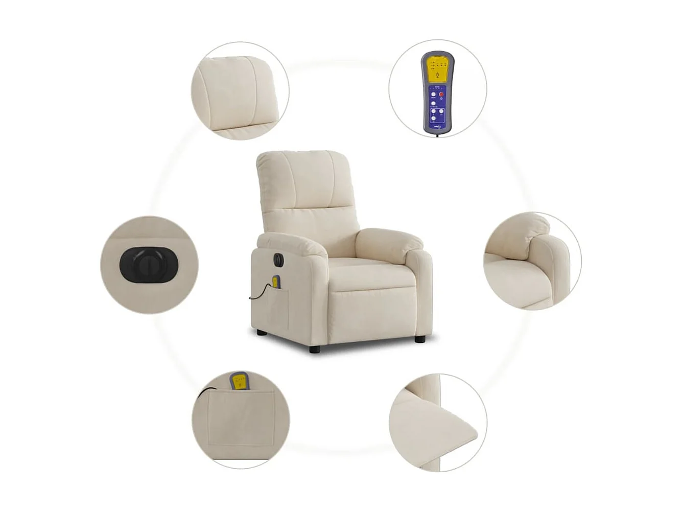 Fauteuil inclinable massant électrique beige