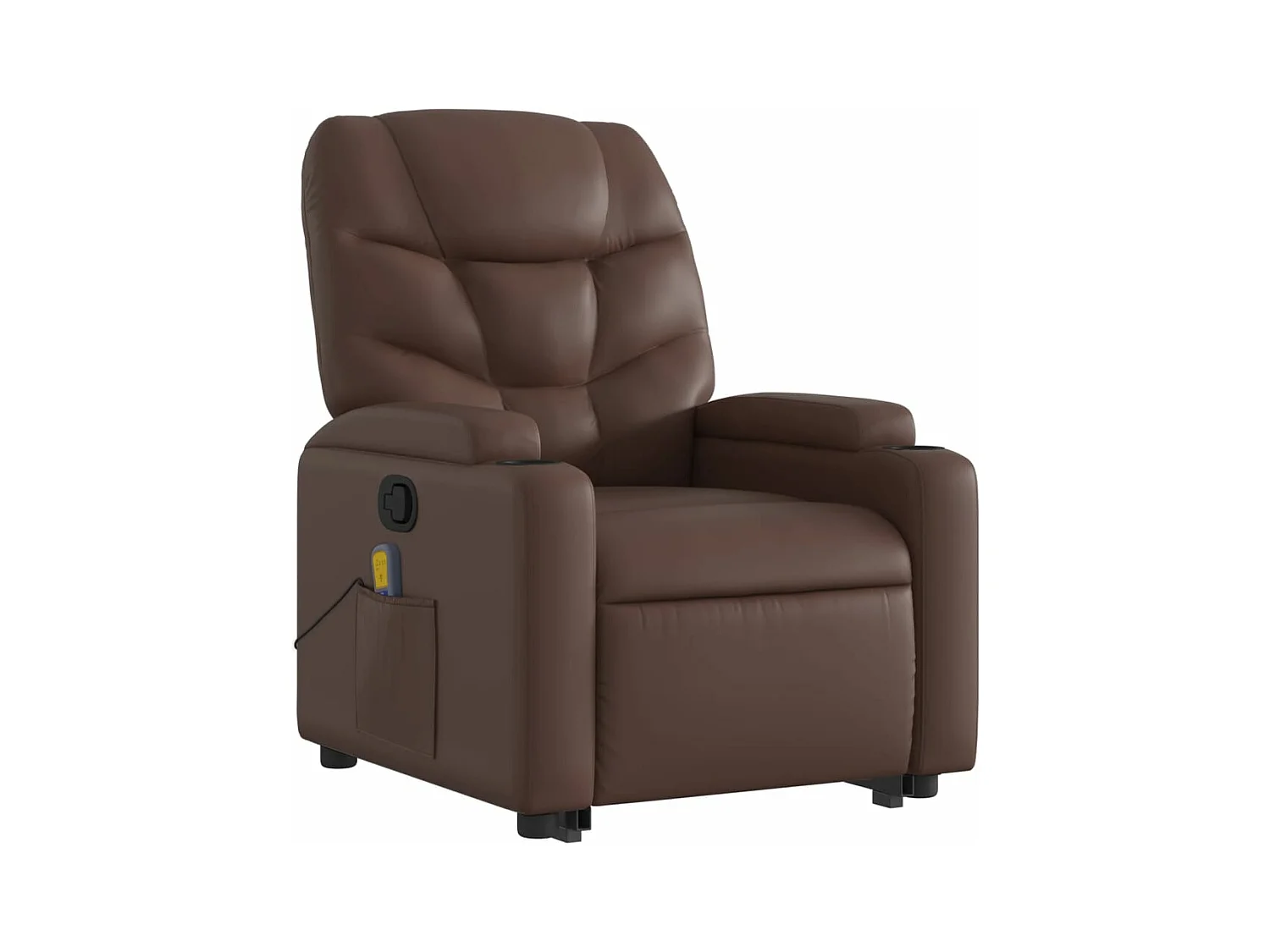 Fauteuil inclinable massant Marron Similicuir