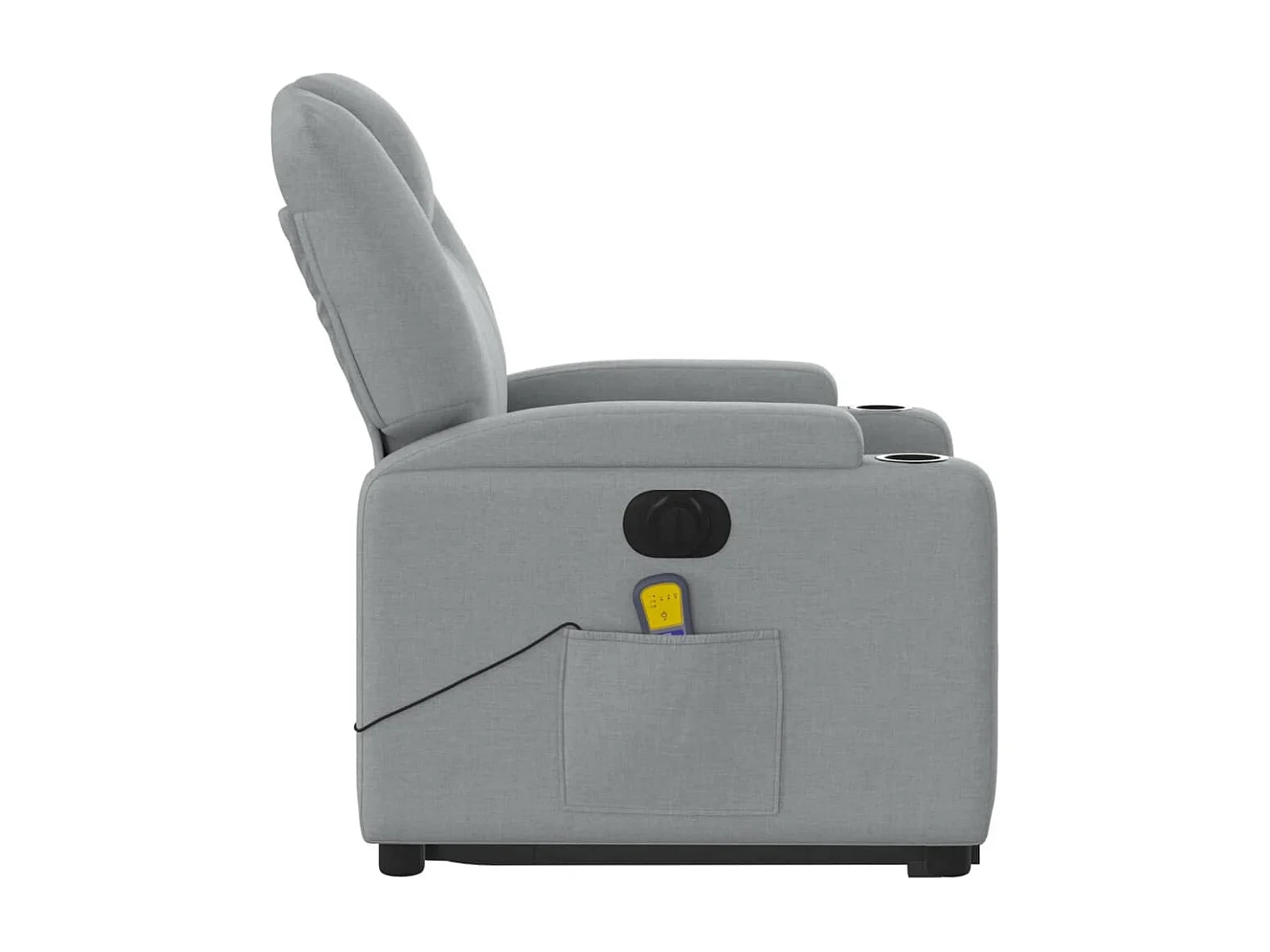 Fauteuil inclinable massant électrique Gris clair Tissu