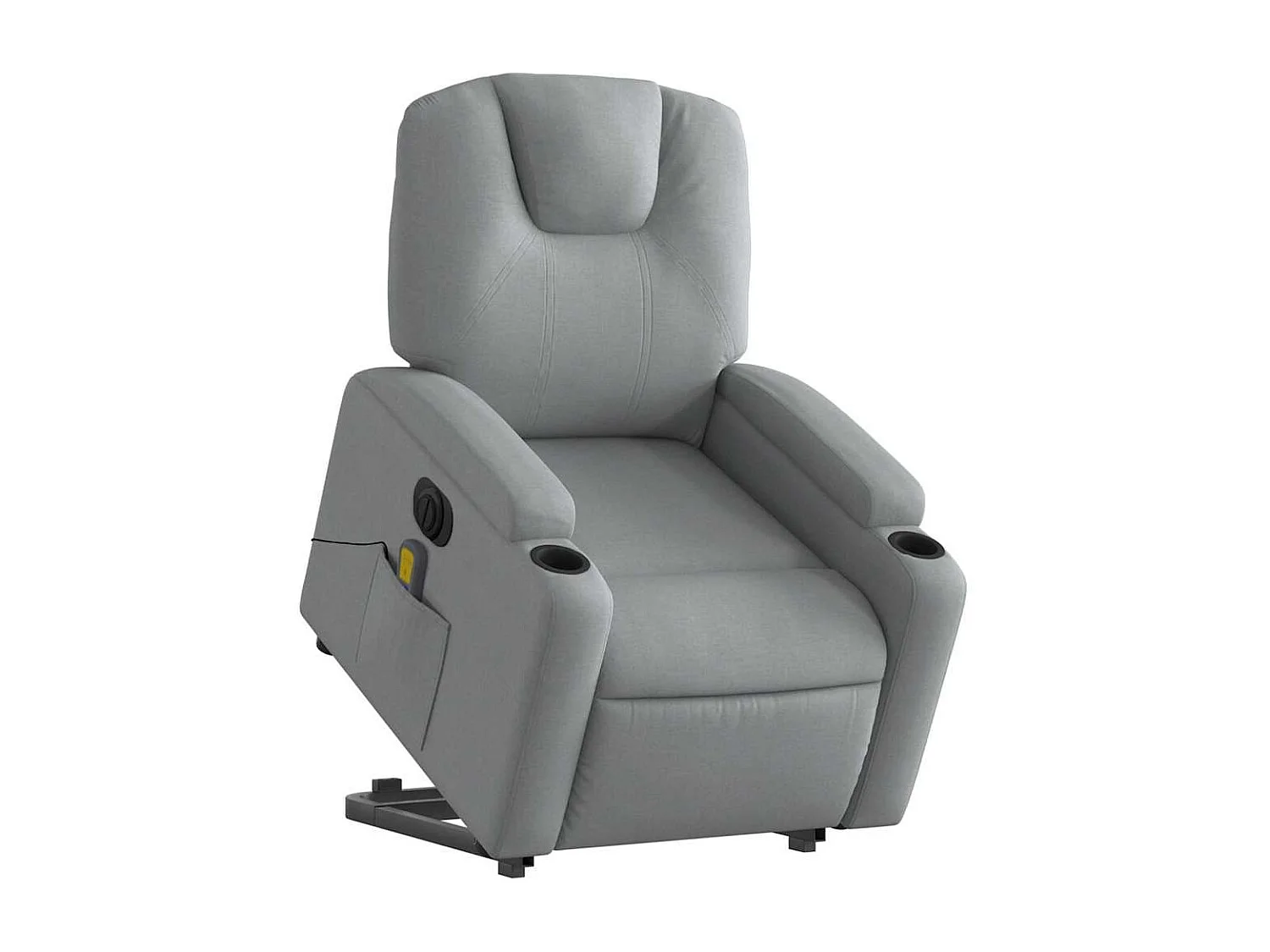 Sillón de masaje eléctrico reclinable elevable tela gris claro