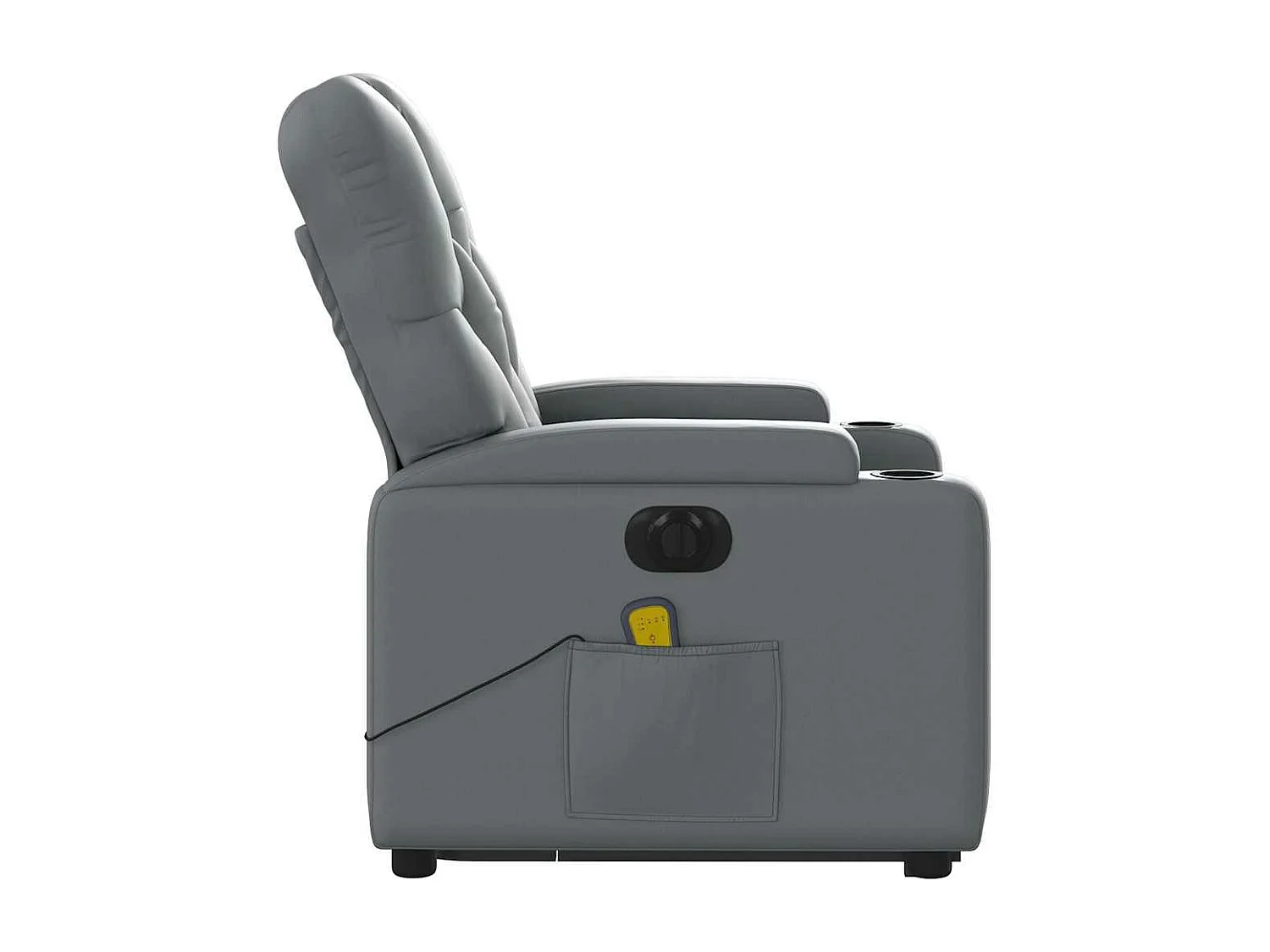 Fauteuil inclinable massant électrique gris similicuir