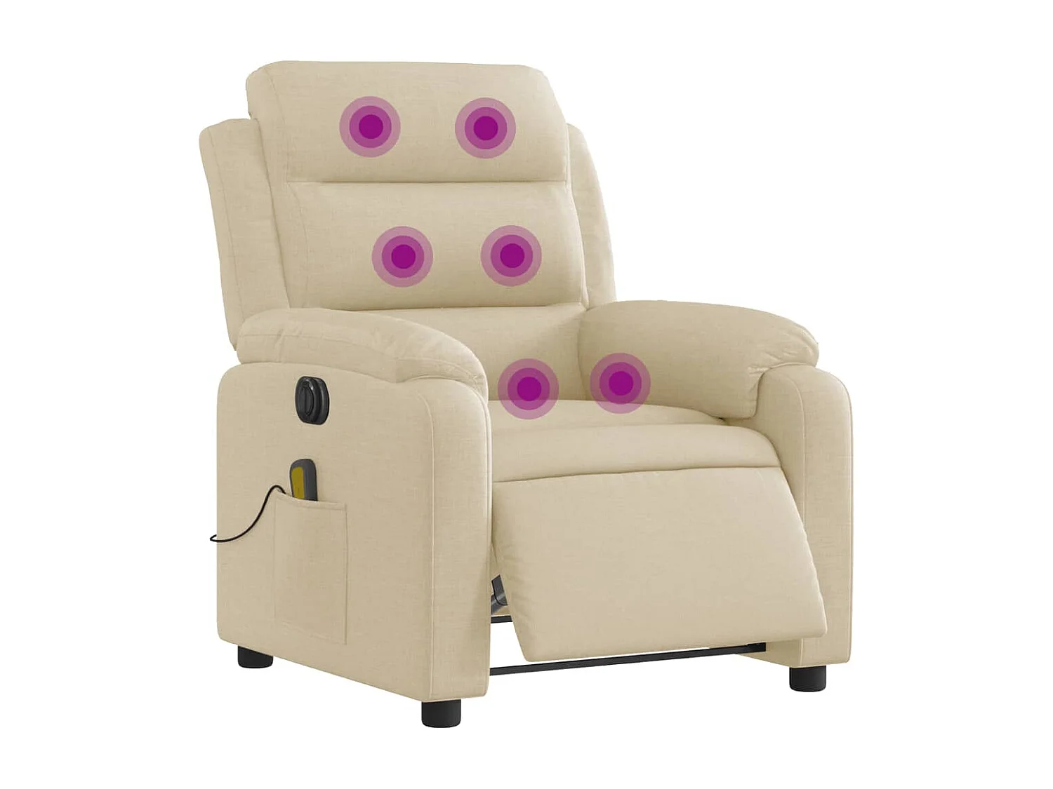 Massagestoel elektrisch verstelbaar stof crèmekleurig