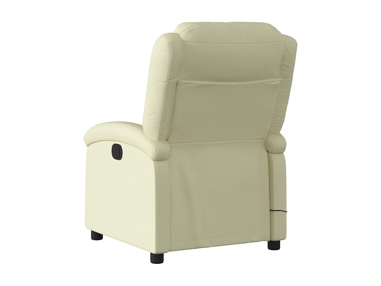 Fauteuil massant inclinable électrique crème cuir véritable