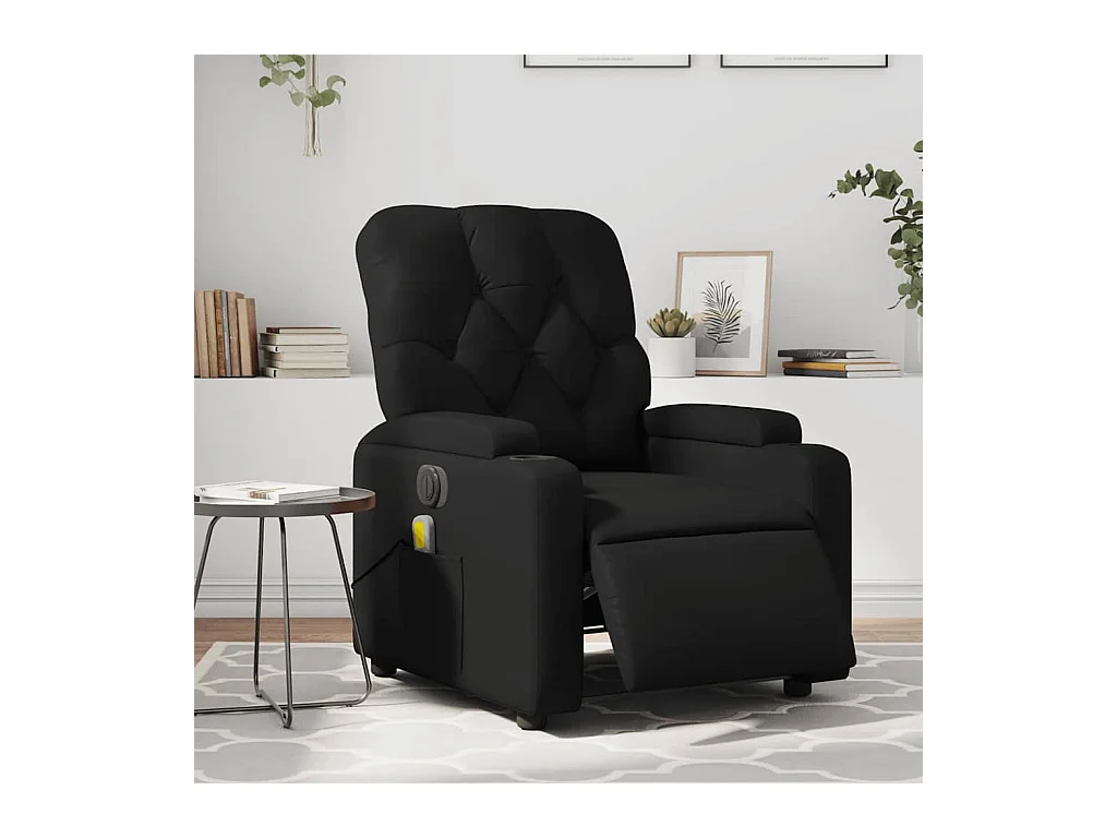 Fauteuil massant inclinable électrique noir similicuir