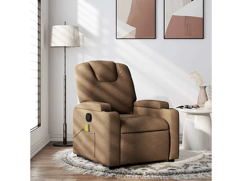Fauteuil massant inclinable Marron Tissu