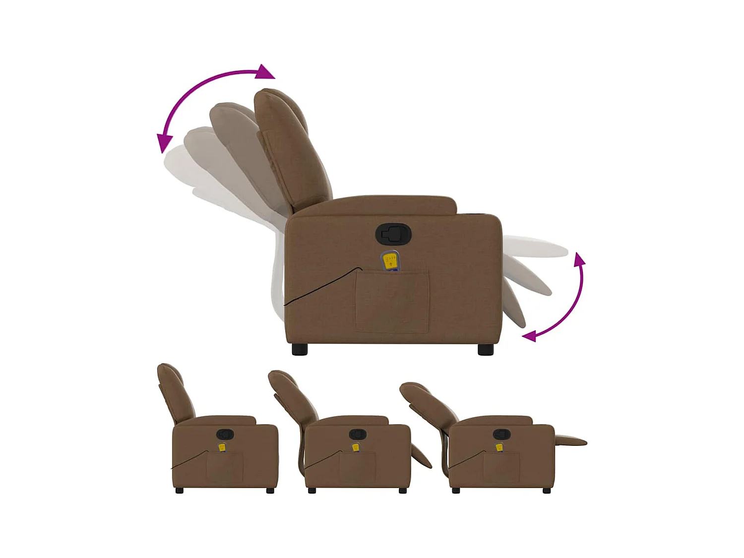Fauteuil massant inclinable Marron Tissu